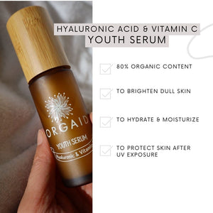 Youth Serum, Vitamin C serum with Hyaluronic Acid - ORGAID Organic Skin Care